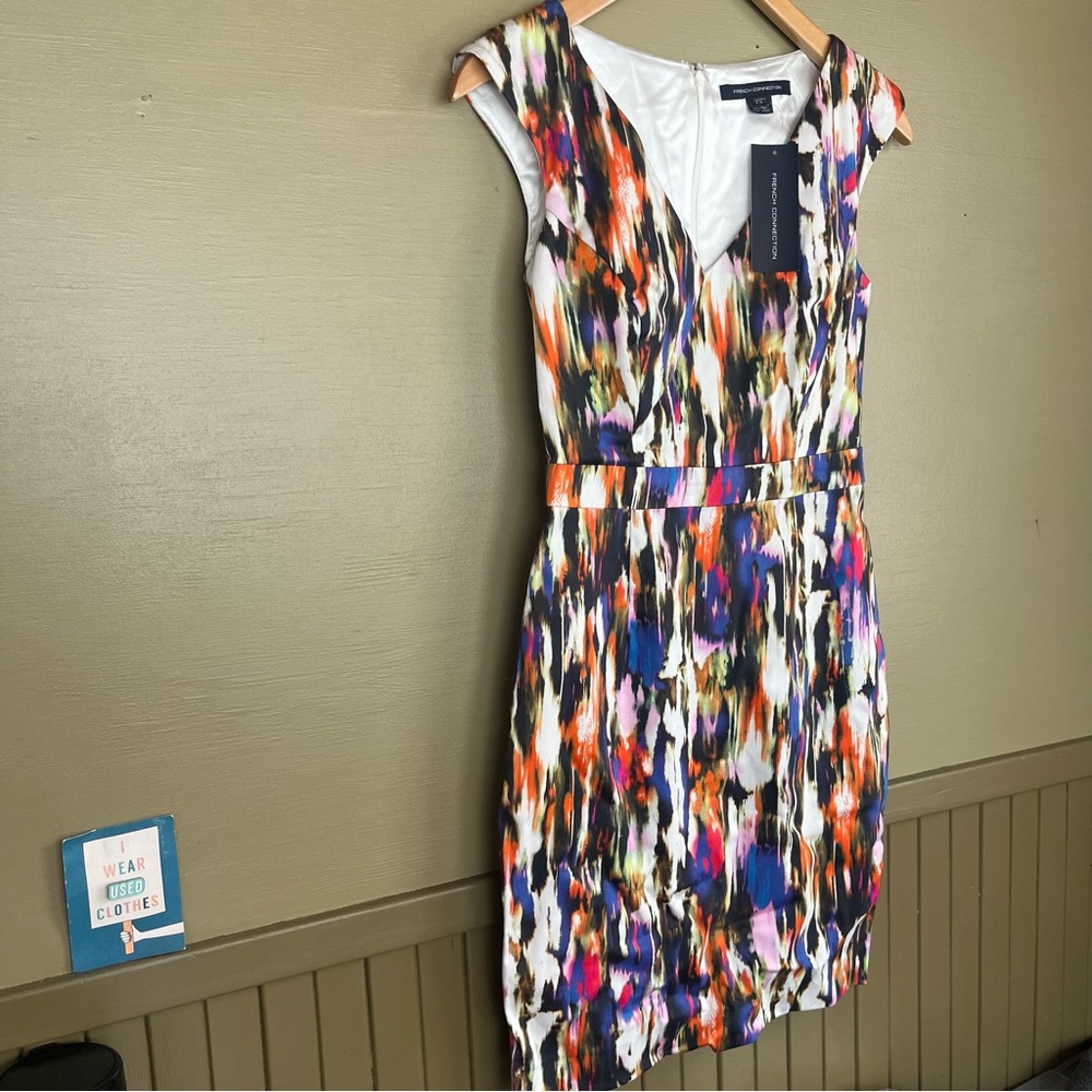 French Connection Record Ripple Sleeveless Sheath Dress Size 4 NWT